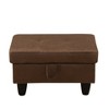 DOMETOUR Chocolate Flannel Living Room Ottoman - Cozy Upholstered Footstool with Storage - 2 of 4