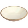 Gibson Home 12 Inch Enameled Mango Wood Serving Bowl in Brown and White - 3 of 4