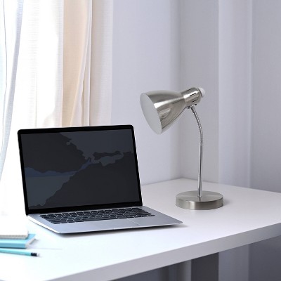 Adjustable Polished Nickel Task Lamp with Bell Shade