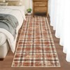 Washable Rug Modern Plaid Rug Non Slip Non Shedding Rug Low Pile Rugs Foldable Indoor Carpet for Living Room Bedroom Study Room Guest Room Playroom - 4 of 4