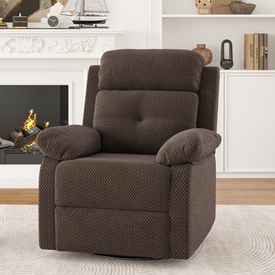 Grungis Rocker Swivel Recliner Small Sofa,Adjustable Single Sofa with Smooth Reclining Handle,Recliner Couch for Small Spaces,Bedroom