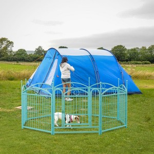 KTMBDW Foldable Dog Playpen for Indoor/Outdoor Metal Dog Pen Pet Fence with Doors, Heavy Duty 28 Inch 8 Panels Dog Pen for Medium Small Dogs - 1 of 4
