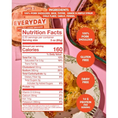 Lottie's Meats Everyday Ground Pork Sausage - 16oz