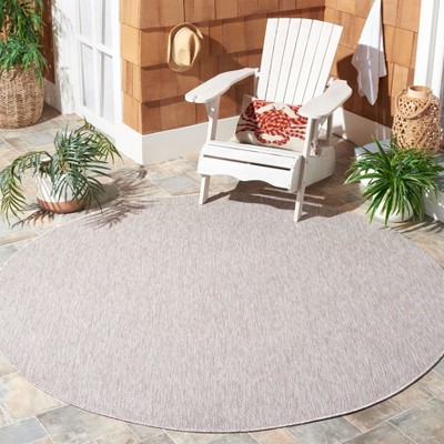 Elysian Fields 59" Round Gray Synthetic Easy-Care Area Rug