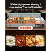 VEVOR Commercial Food Warmer, 1500W Electric Stainless Steel Steam Food Warmer with Glass Cover, 6 x 1/3 Size Pans Buffet Bain Marie, Silver - 3 of 4