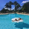 Swimline 82" Water Sports Inflatable Seashell Island Swimming Pool Raft Lounger - White - 3 of 4