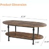 Modern Industrial Tier Center Table - Open Storage Wooden Tea Table, Vintage Farmhouse Console Cocktail Table for Living Room,brown - 2 of 4
