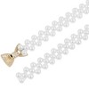 INSPIRE CHIC Women's Pearl Belt Crystal Rhinestone Retro Elastic Thin Waist Belt for Wedding Dress - 3 of 4