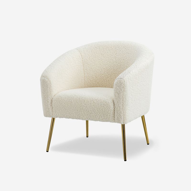 Vicenza Contemporary Wooden Upholstered Polyester Accent Barrel  Chair with Metal Legs for Bedroom and Living Room | Karat Home, 1 of 12