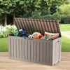 Naysaye Deck Boxes, 75 Gal Outdoor Storage Deck Box, Small Patio Storage Bin for Garden Tools, Brown, 46.06"*21.06"*21.65" - 4 of 4