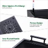 Planter Set of 2, Indoor ＆ Outdoor Black Taper Planter with Shelf Insert, Self-Absorbing Plastic Flower Pots, Large Resin Plant Pots - 4 of 4