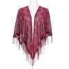 INSPIRE CHIC Shawls and Wraps for Evening Dresses Lace Mesh Fringe Scarves 1Pc - 2 of 4