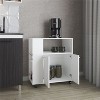LunaLulinlk Kitchen Cart with Microwave Shelf. Open Storage, Two-Door Cabinet. White - 4 of 4