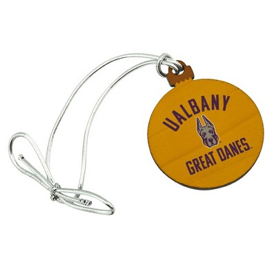 University at Albany Great Danes Mini Small Tiny Wood Christmas Tree Holiday Ornament