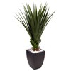 Nearly Natural 4.5-ft Spiked Agave Artificial Plant in Black Planter (Indoor/Outdoor) - 2 of 3