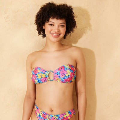 Women's Reversible Bandeau Bikini Top - Wild Fable™ Pink Floral Print S