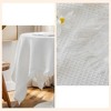 Unique Bargains Waffle Tablecloths with Tassel for Indoor Outdoor, Kitchen Dining Farmhouse Camping Parties - 4 of 4