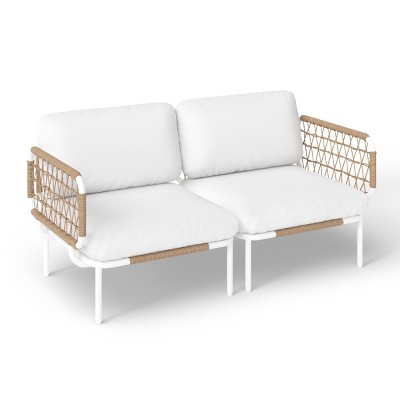 Crestlive products 2PC outdoor rattan design patio sofa for Balcony lawn  Beige