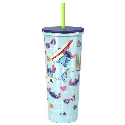 Zak Designs Disney Stitch 24oz Stainless Steel Vacuum Insulated Straw Tumbler