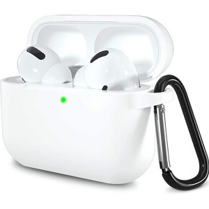 BONGEEK AirPods Pro Case Cover,Soft Silicone Protective Cases Cover Skin for Apple AirPod Pro 2 Charging Case Keychain Front LED Visible,White - 1 of 4