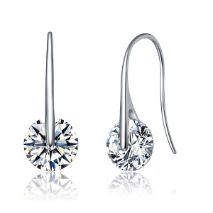 Sophisticated solitaire drop earrings with a sleek design for a modern and timeless appeal - 1 of 3