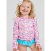 RuffleButts Girls UPF50+ Skirted Flutter Long Sleeve Rash Guard Bikini - 3 of 4