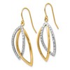 Black Bow Jewelry 14k Two Tone Gold Double Marquise Dangle Earrings, 37mm (1 3/8 Inch) - 2 of 4