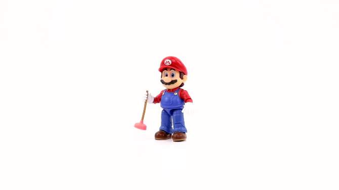 Nintendo The Super Mario Bros. Movie Mario Figure with Plunger Accessory, 2 of 14, play video