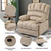 Upholstered Manual Recliner Sofa Chair,Extra Wide Recliner,Recliner Chairfor Living Room,Bedroom,Lounge,Apartment-Cuddlewood - image 3 of 4