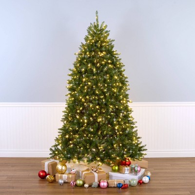 7.5ft Pre-lit Green Fir Artificial Christmas Tree with LED Lights