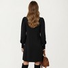Anna-Kaci Women's Ribbed Knit Long Sleeve Dress with Puff Shoulder Detail and Relaxed A-Line Silhouette - 3 of 4