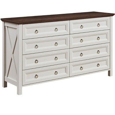 NicBex Wood White Dresser with Barn Door Style,Dressers Organizer for Bedroom,Living Room,Hallway,White