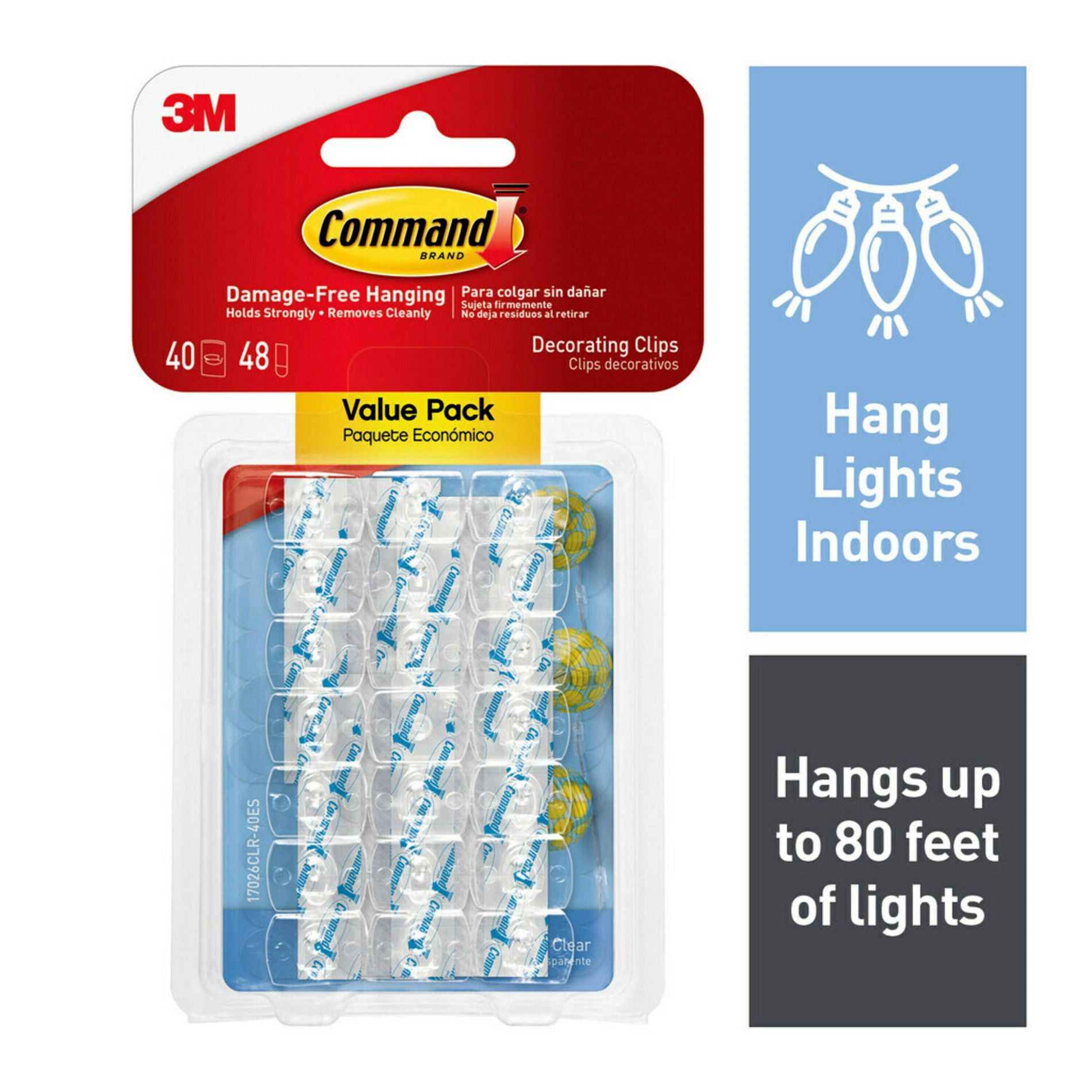 Command Damage-Free Hanging Clear Decorating Clips with Adhesive Strips