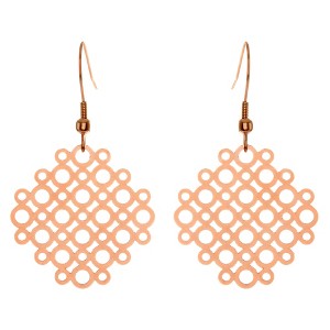 ELYA Geometric Circle Dangle Earrings - Rose Gold, Women