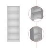 Okak Minimalism Bookshelf, BookCase with 5 Open Shelves, Freestanding Storage Organizer for Living Room, Office, White - 3 of 4