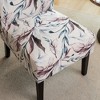 Print Fabric Armless Contemporary Accent Chair with Purple Floral Pattern, Durable Frame and Low-Profile Design - 4 of 4
