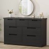 Wooden 7 Drawer Dresser for Bedroom, Black 7 Chest of Drawers with Embedded Handles, Modern Dresser Organizer Tv Stand for Home Office - 4 of 4