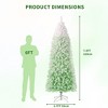 Gradient Pencil Christmas Tree – Prelit with 100 Dual Color LEDs, Snow Flocked, 320 Branch Tips,Metal Stand - 3 of 4