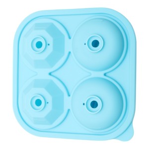 Unique Bargains Ice Tray 4-Cavity Rose Diamond Ice Mould Irregular Hand Wash Only Silicone 5.31"x5.31"x1.85" 1 Pc - 1 of 3