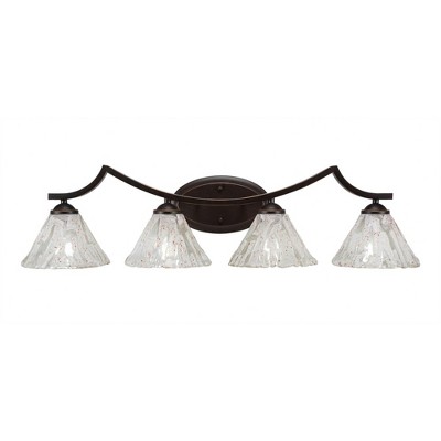 Toltec Lighting Zilo 4 - Light Vanity in  Dark Granite with 7" Italian Ice Shade