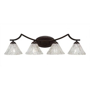 Toltec Lighting Zilo 4 - Light Vanity in  Dark Granite with 7" Italian Ice Shade - 1 of 1