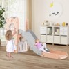 Costway 6 in 1 L-shaped Toddle Slide for Toddlers Age 1-3 Baby Slide with Basketball Hoop Gray + Pink/Gray + White/Yellow + Green - 2 of 4