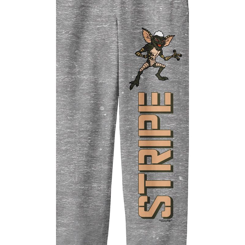 Gremlins "Stripe" Character Vertical Text Youth Heather Gray Graphic Jogger Pants, 2 of 4