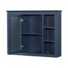 Bathroom Mirror Cabinet, Modern Bathroom Wall Cabinet Storage Organizer With Mirrors Door, 6 Open Shelves, Above Toilet Storage Cabinet - 4 of 4