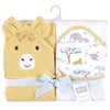 Hudson Baby Cotton Animal Face Hooded Towel, Safari Friends, One Size - 2 of 4