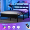 Furnulem Full  and Queen Bed Frame with Storage Headboard and LED Lights, Metal Bedframe with Charging Station and USB Port, No Box Spring Needed - 4 of 4