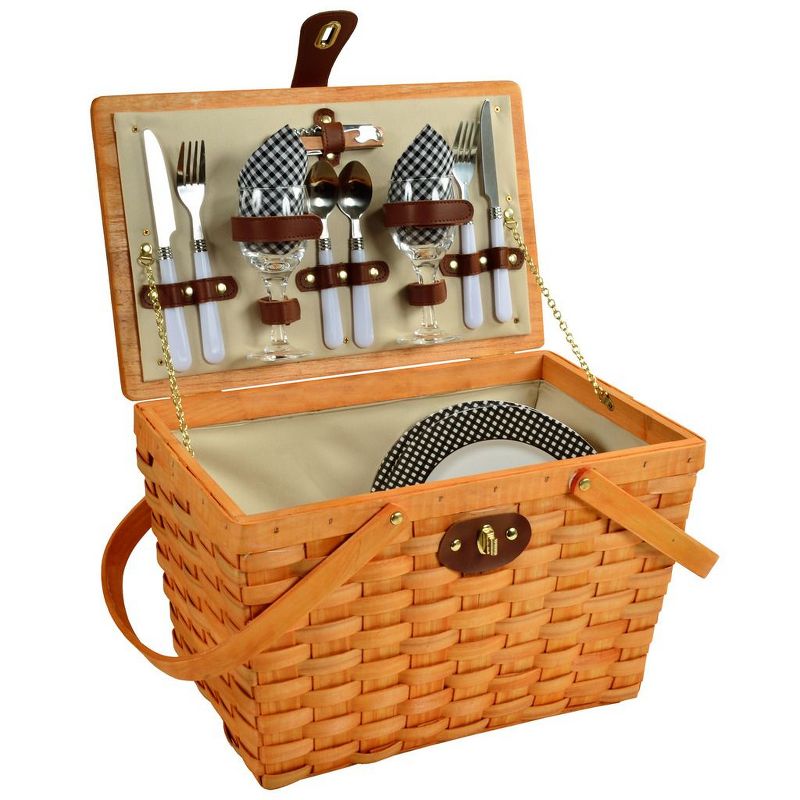 Picnic at Ascot Frisco Traditional American Style Picnic Basket with Service for 2, 1 of 3