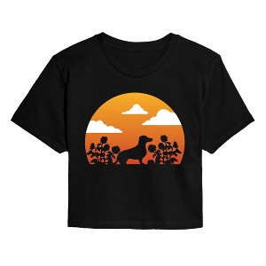 Women's - Instant Message - Sunflower Dacshund Sunset Cropped