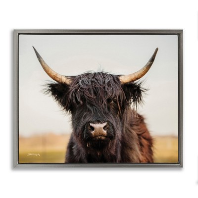 Stupell Industries Black Highland Cow Portrait, 31" x 25"