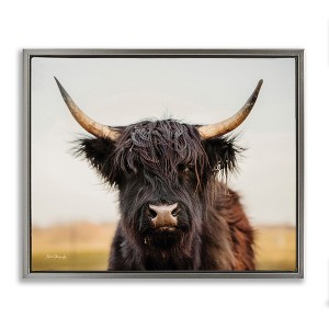 Stupell Industries Black Highland Cow Portrait, 31" x 25" - 1 of 4